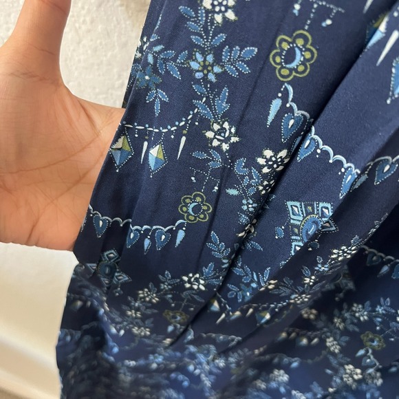 NWT Hill House Sz S Giselle Dress Charm Scallop Floral Maxi Dress Blue Cottage - Picture 7 of 11